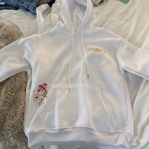 White hoodie with flowers